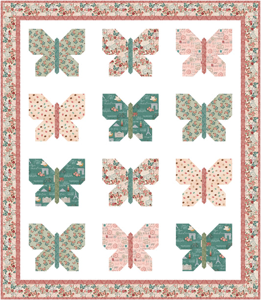 A Flutter in France Downloadable PDF Quilt Pattern (Pre-Order)