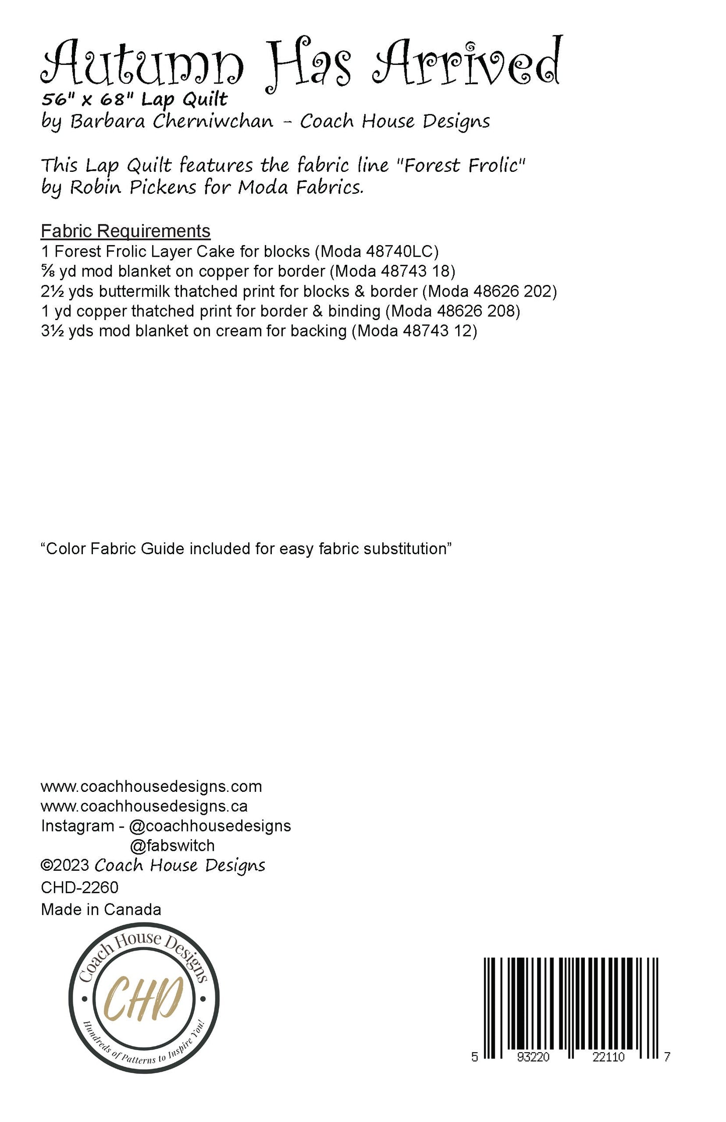 Autumn Has Arrived Downloadable PDF Quilt Pattern