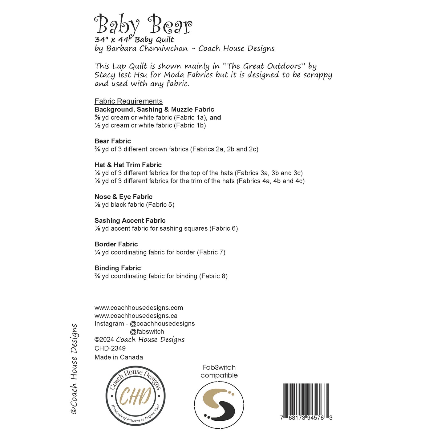 Baby Bear Quilt Pattern