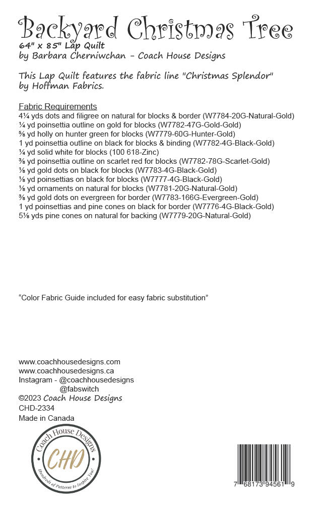 Backyard Christmas Tree Downloadable PDF Quilt Pattern