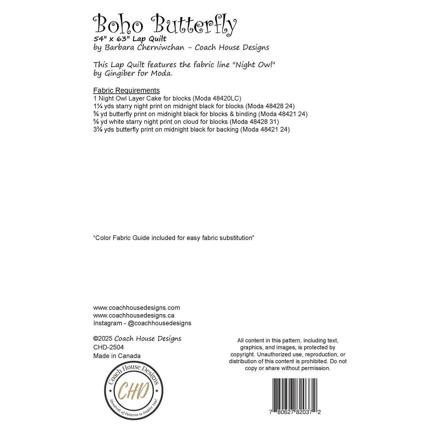 Boho Butterfly Downloadable PDF Quilt Pattern