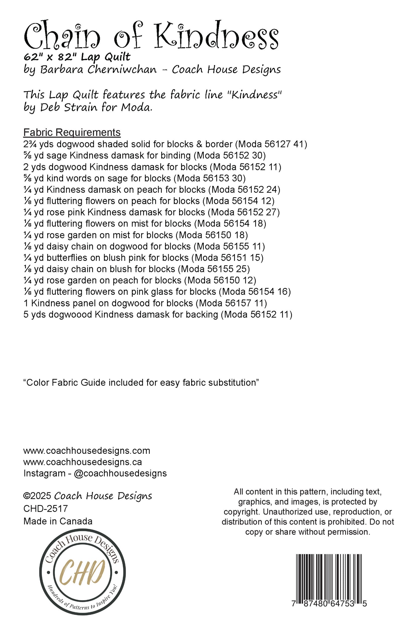 Chain of Kindness Quilt Pattern (Pre-Order)