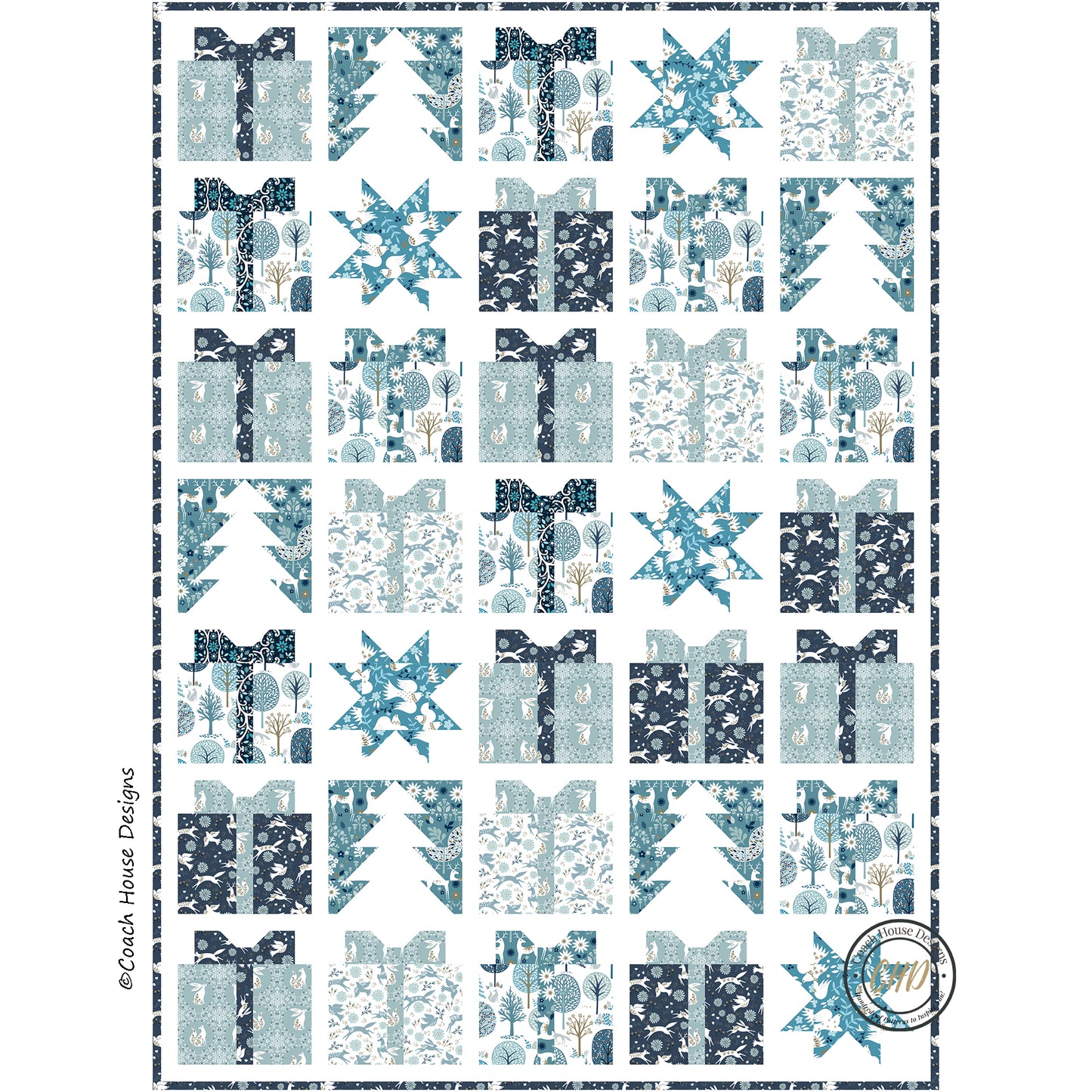 Cool Blue Christmas Downloadable PDF Quilt Pattern