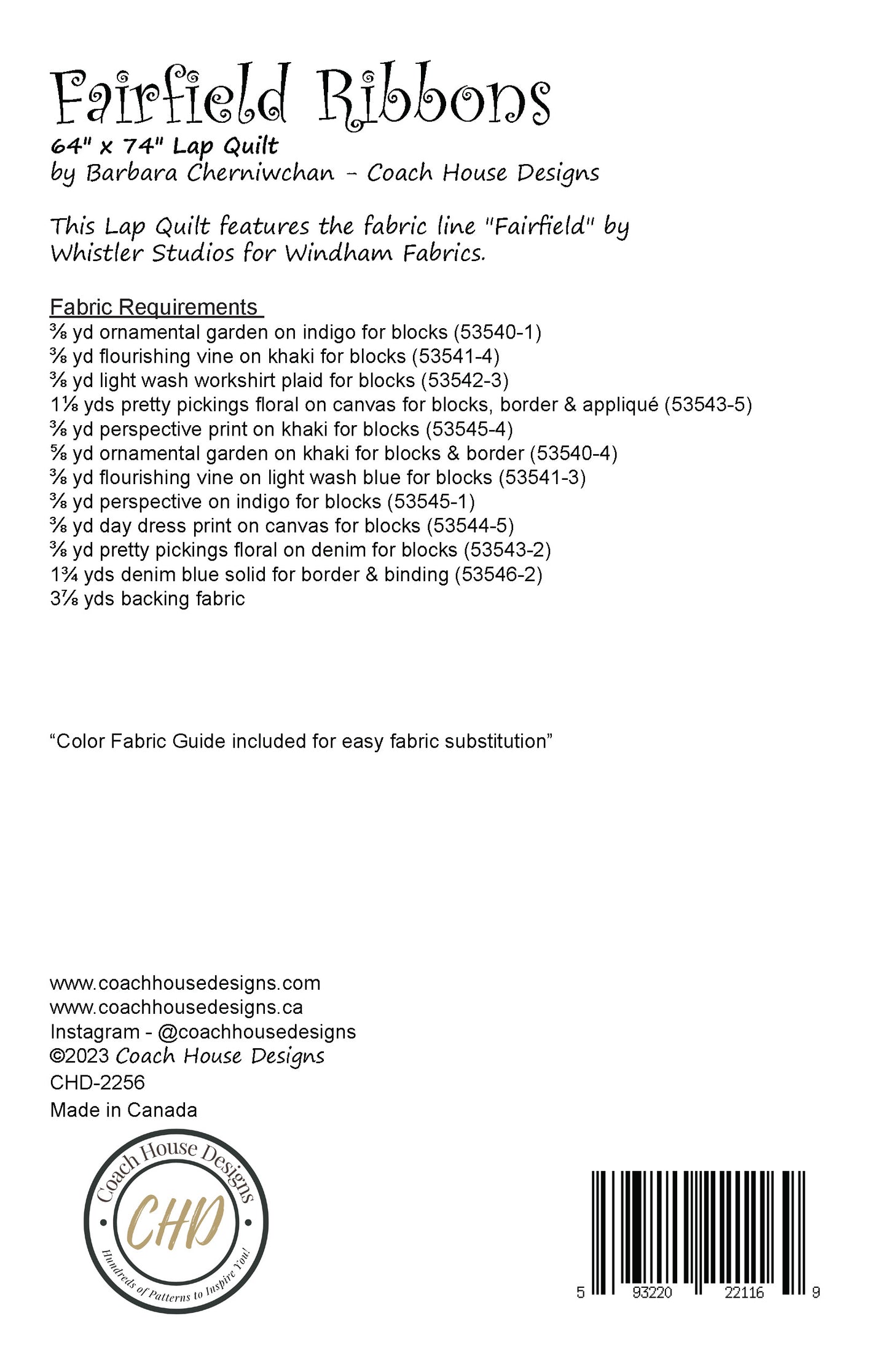 Fairfield Ribbons Quilt Pattern