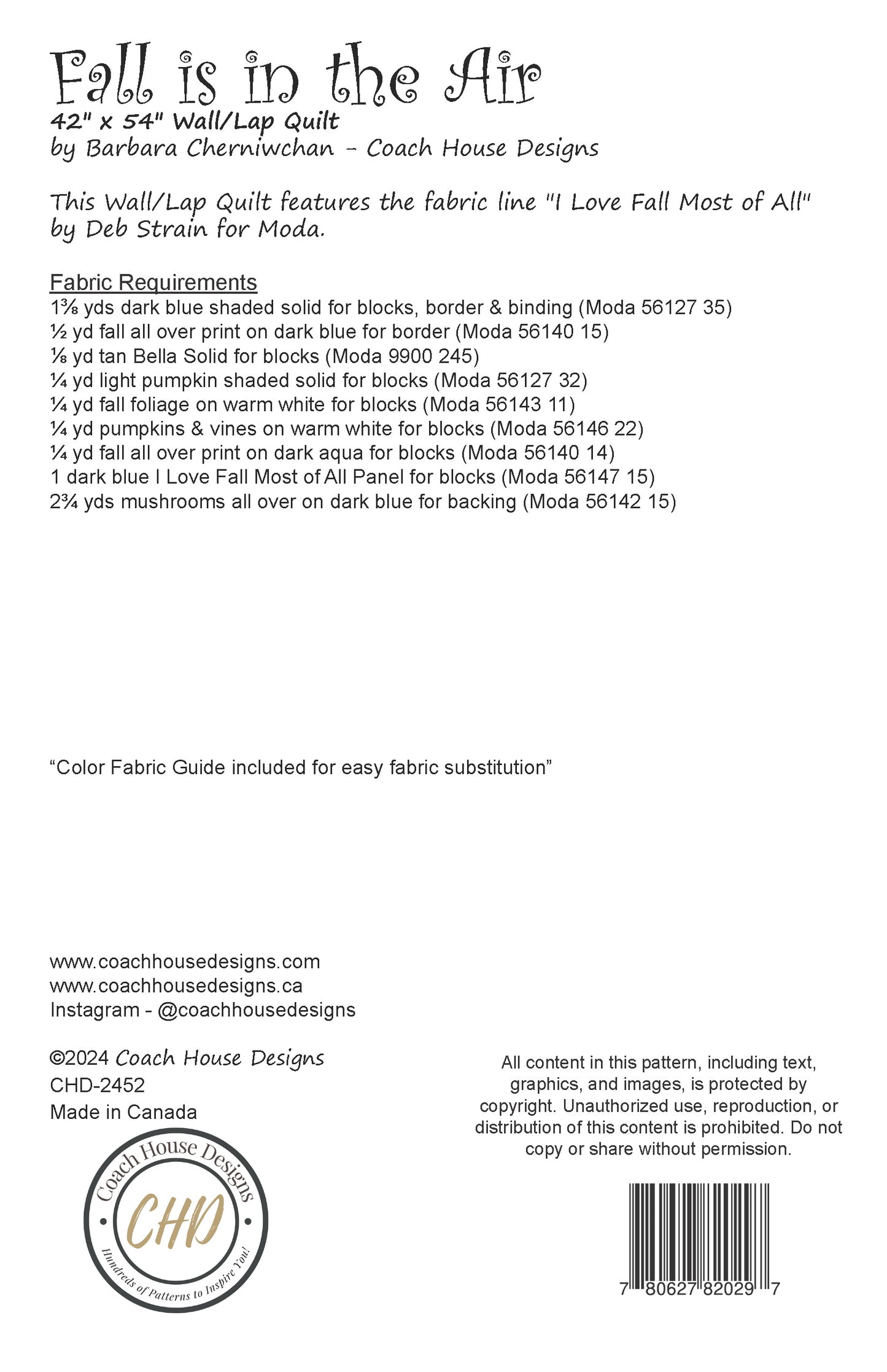 Fall is in the Air Quilt Pattern