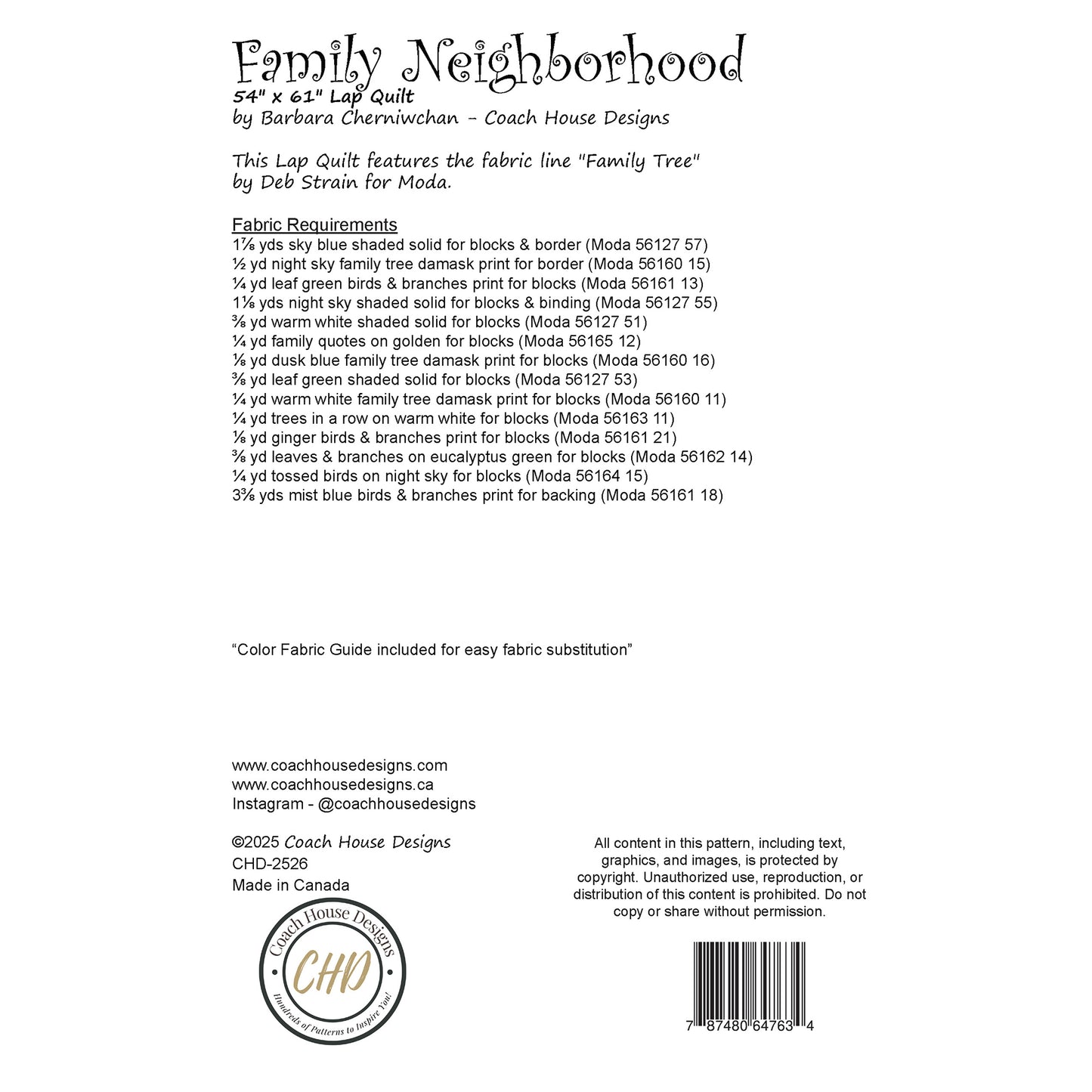 Family Neighborhood Downloadable PDF Quilt Pattern