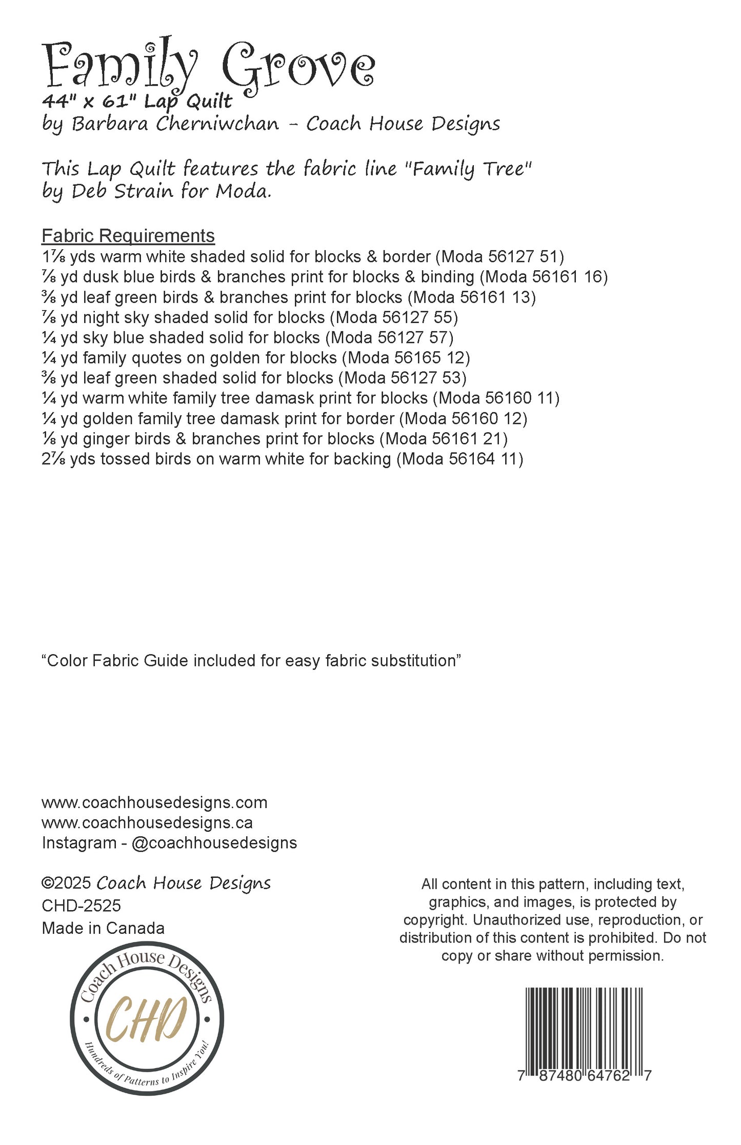 Family Grove Quilt Pattern (Pre-Order)