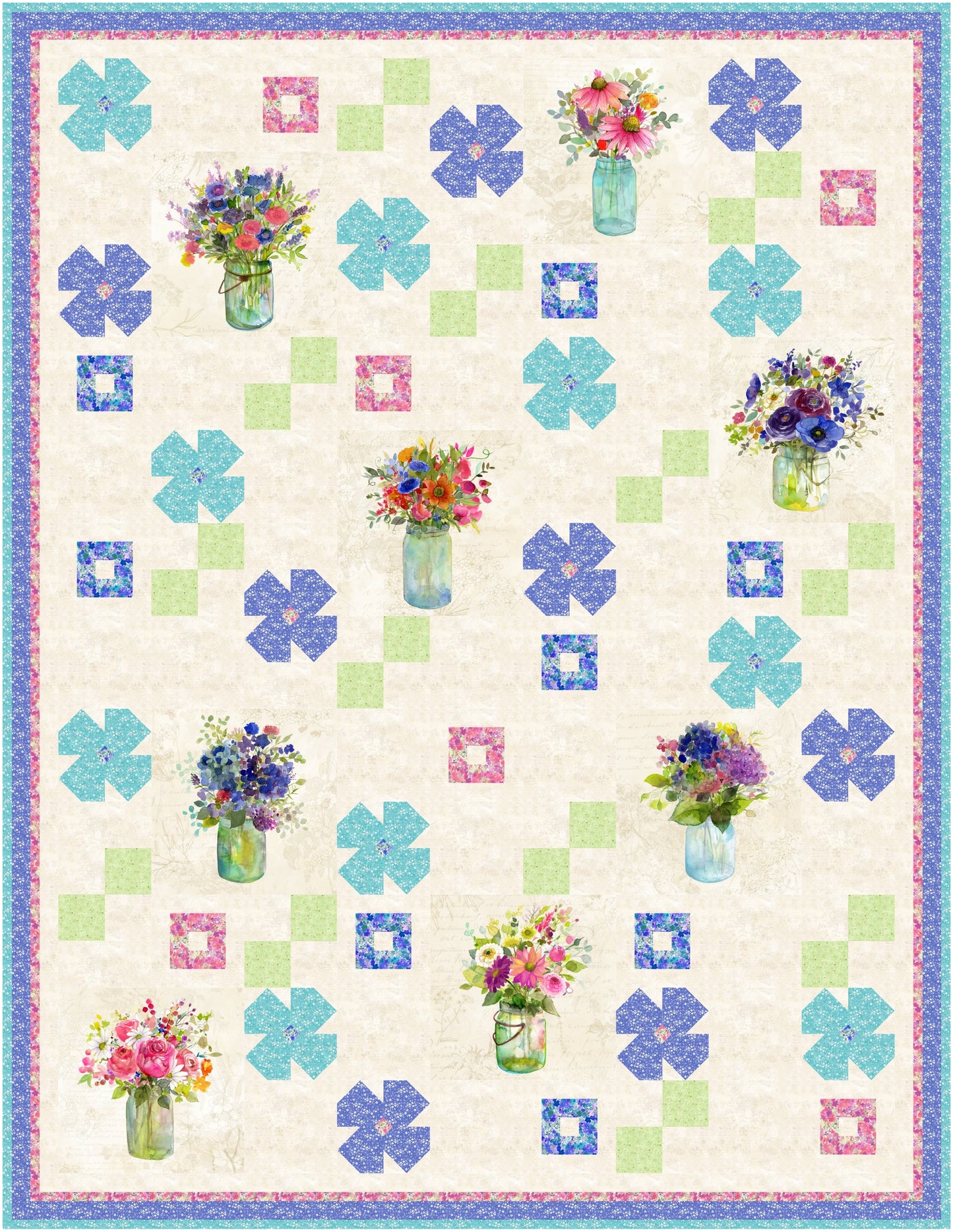 Fresh Flowers Downloadable PDF Quilt Pattern