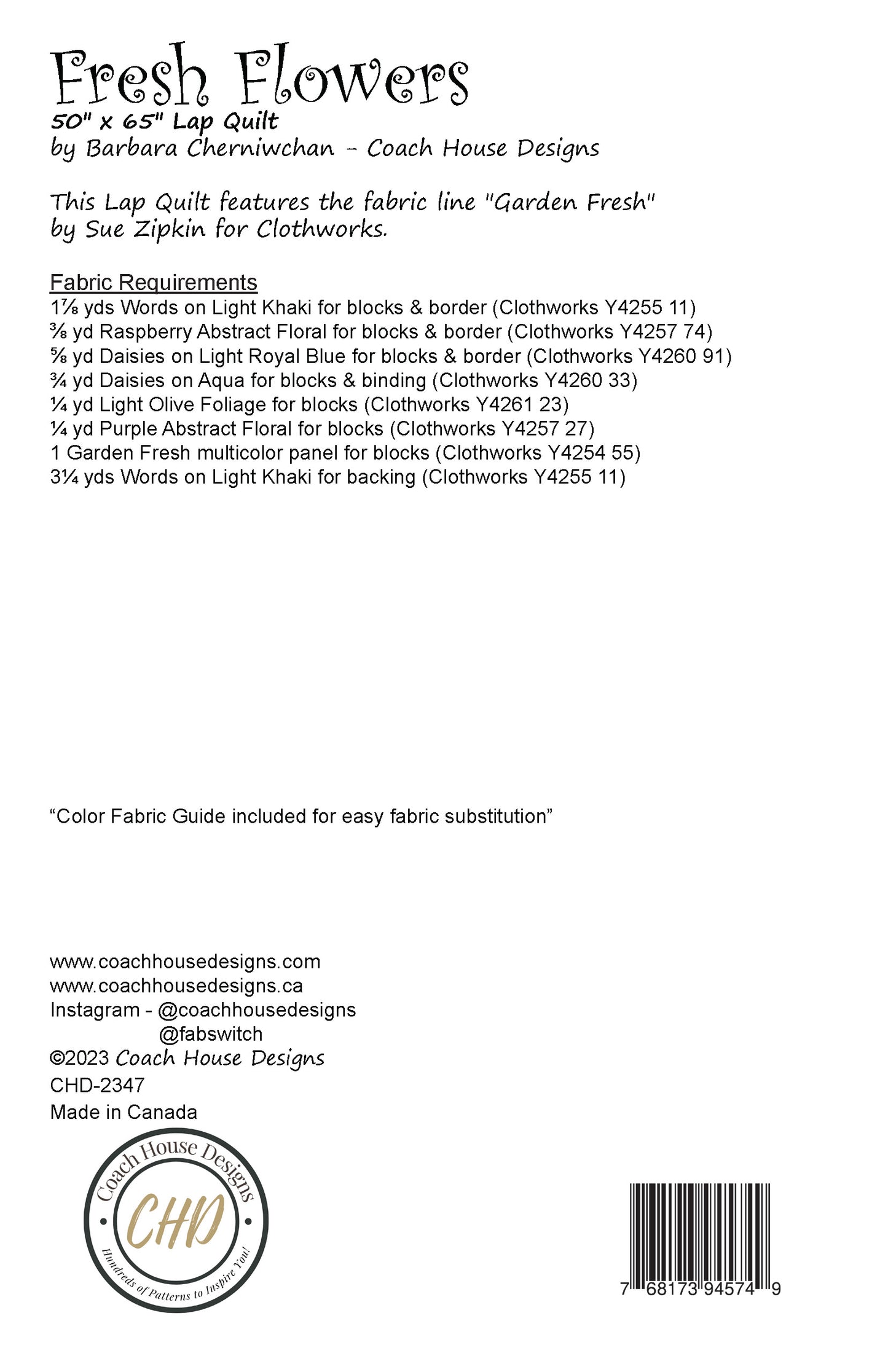 Fresh Flowers Quilt Pattern