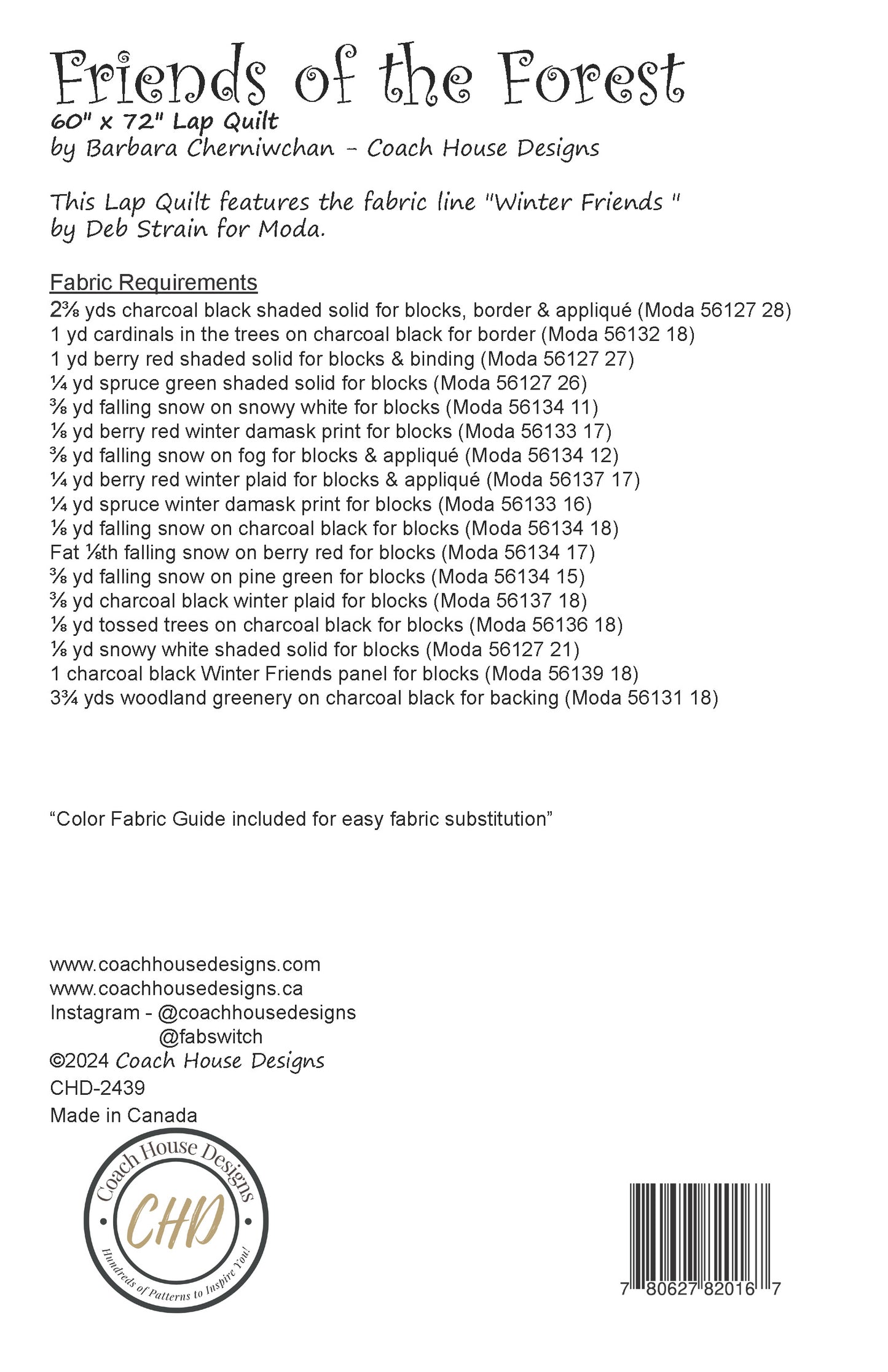 Friends of the Forest Quilt Pattern