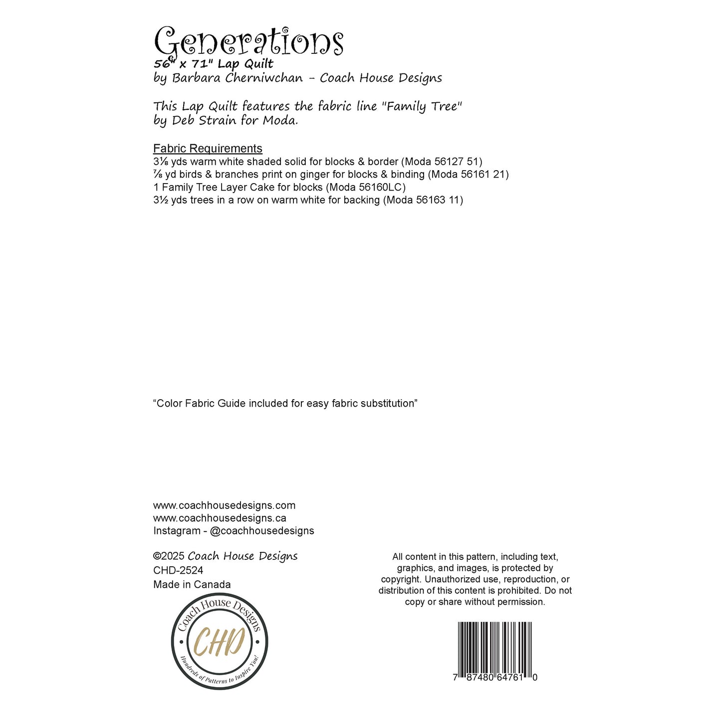 Generations Downloadable PDF Quilt Pattern