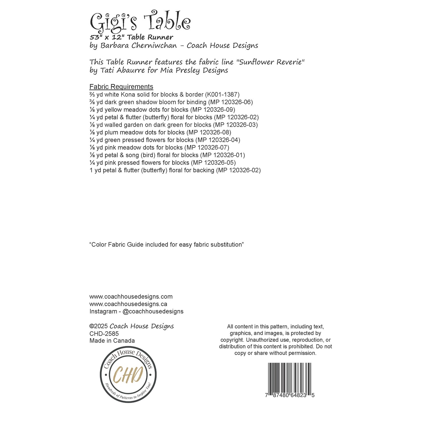 Gigi's Table Downloadable PDF Quilt Pattern