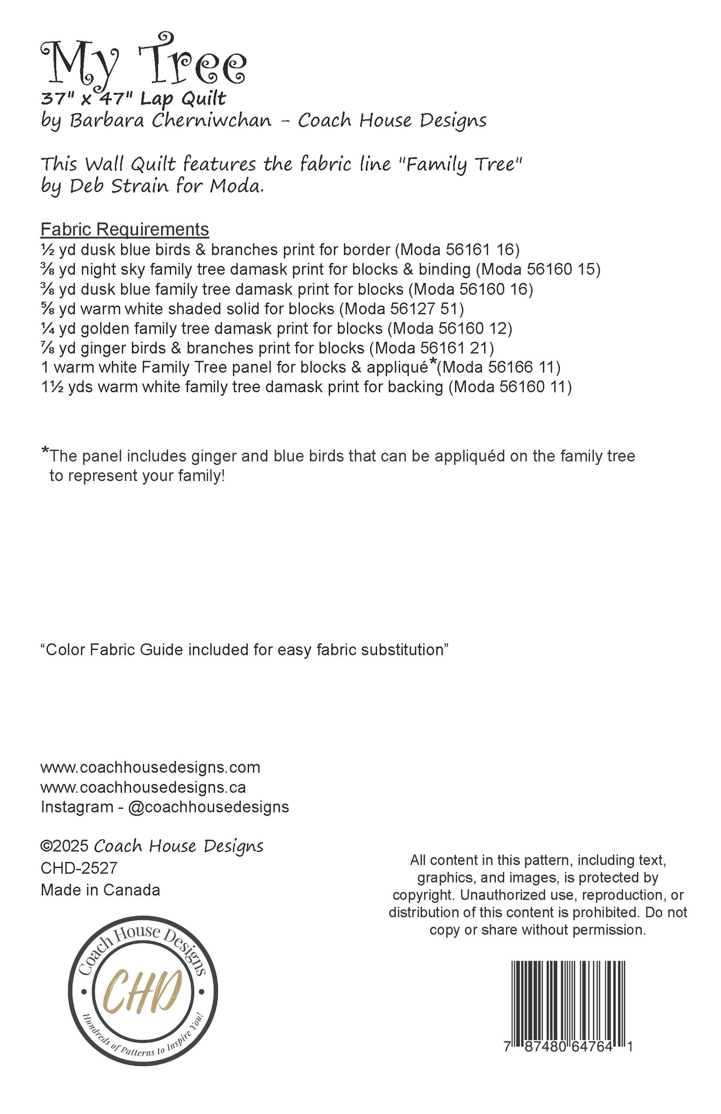 My Tree Quilt Pattern (Pre-Order)