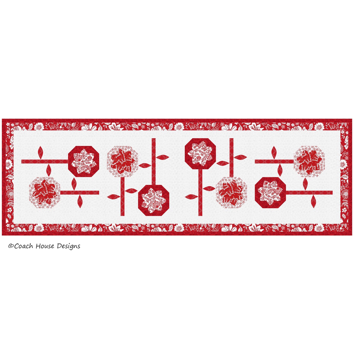 Redwork Flower Market Quilt Pattern