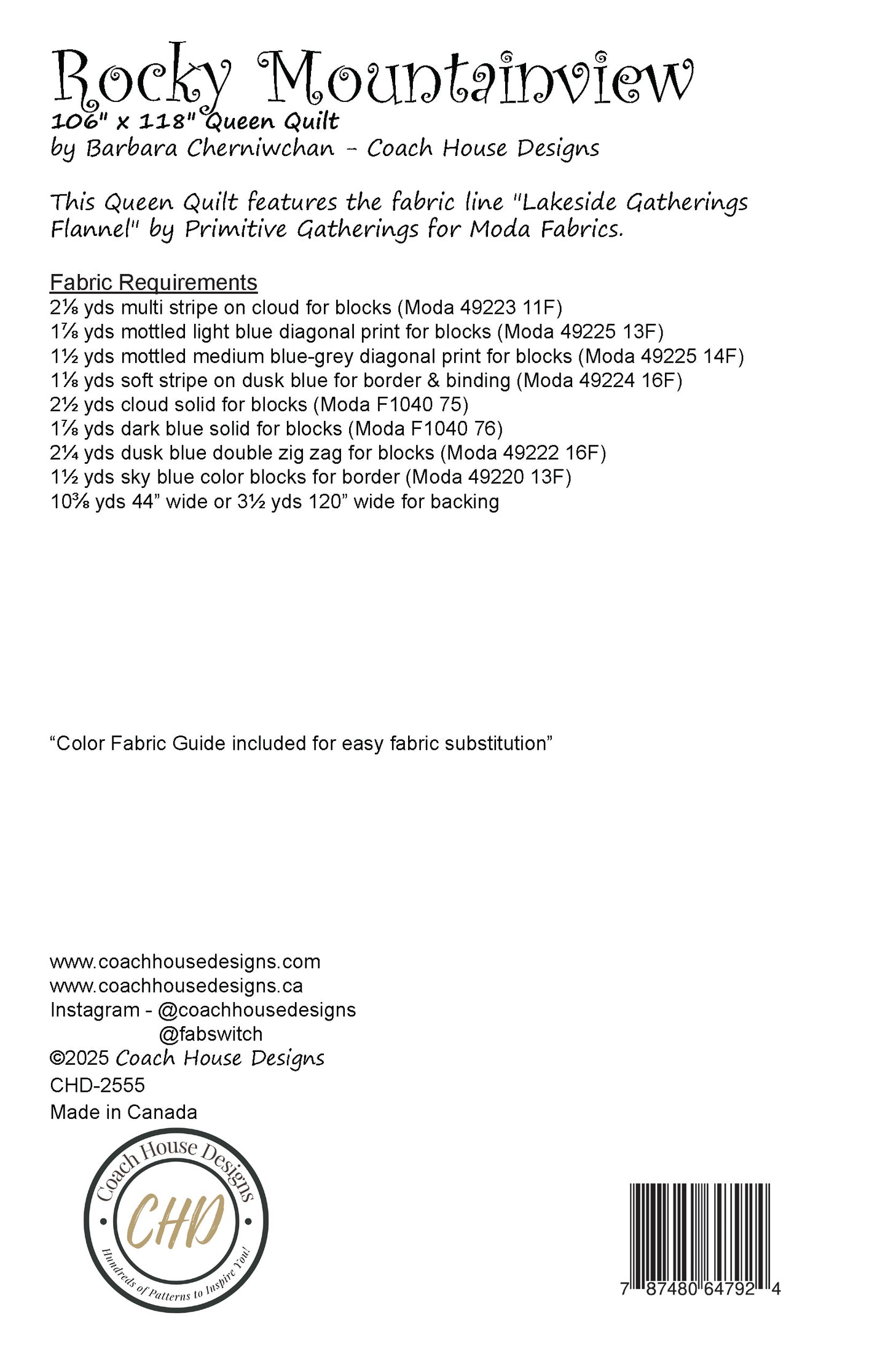 Rocky Mountainview Downloadable PDF Queen Size Quilt Pattern