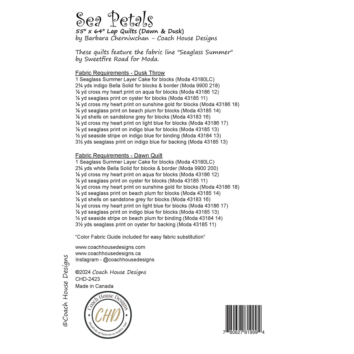 Sea Petals Downloadable PDF Quilt Pattern