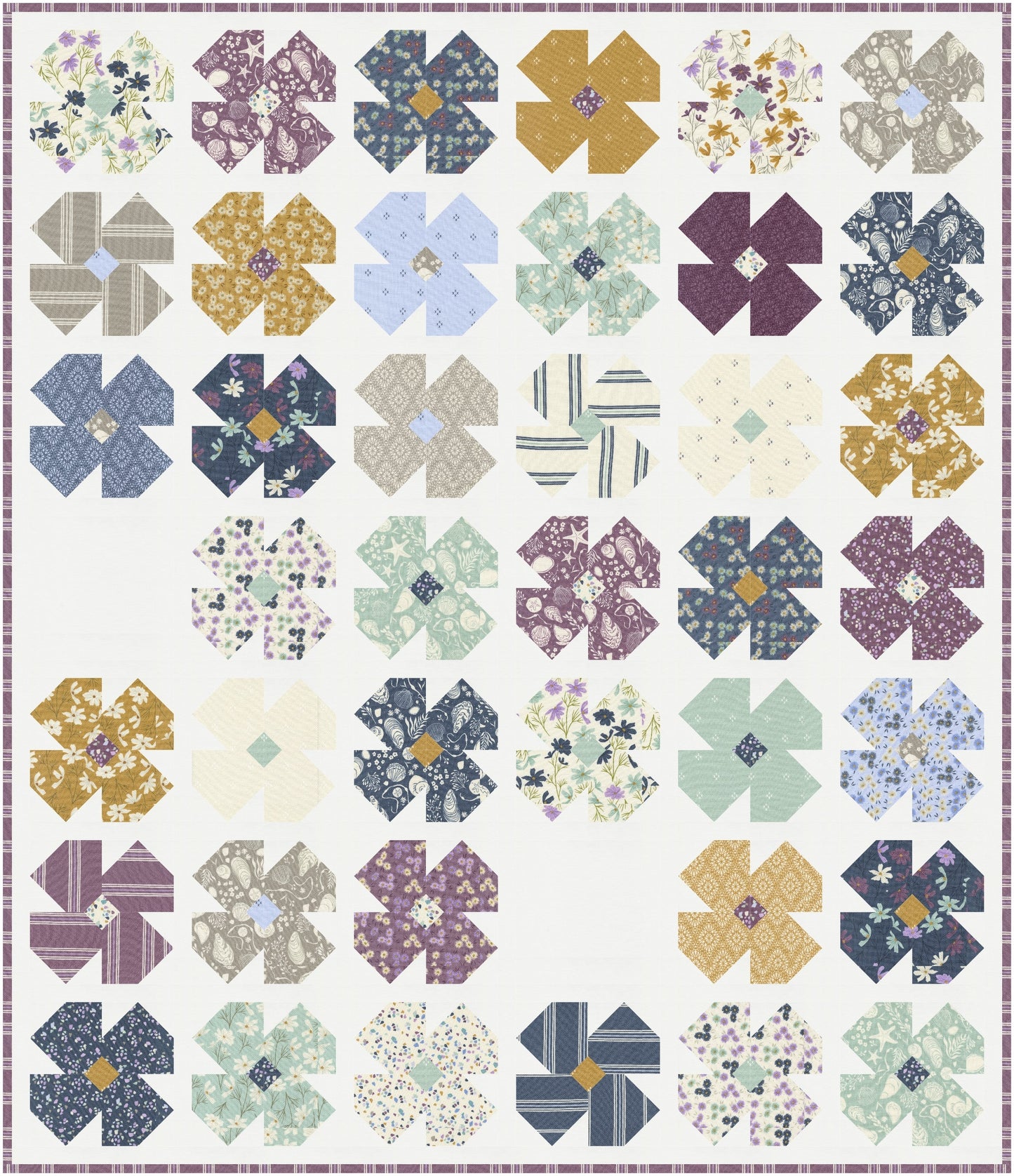 Sea Petals Downloadable PDF Quilt Pattern