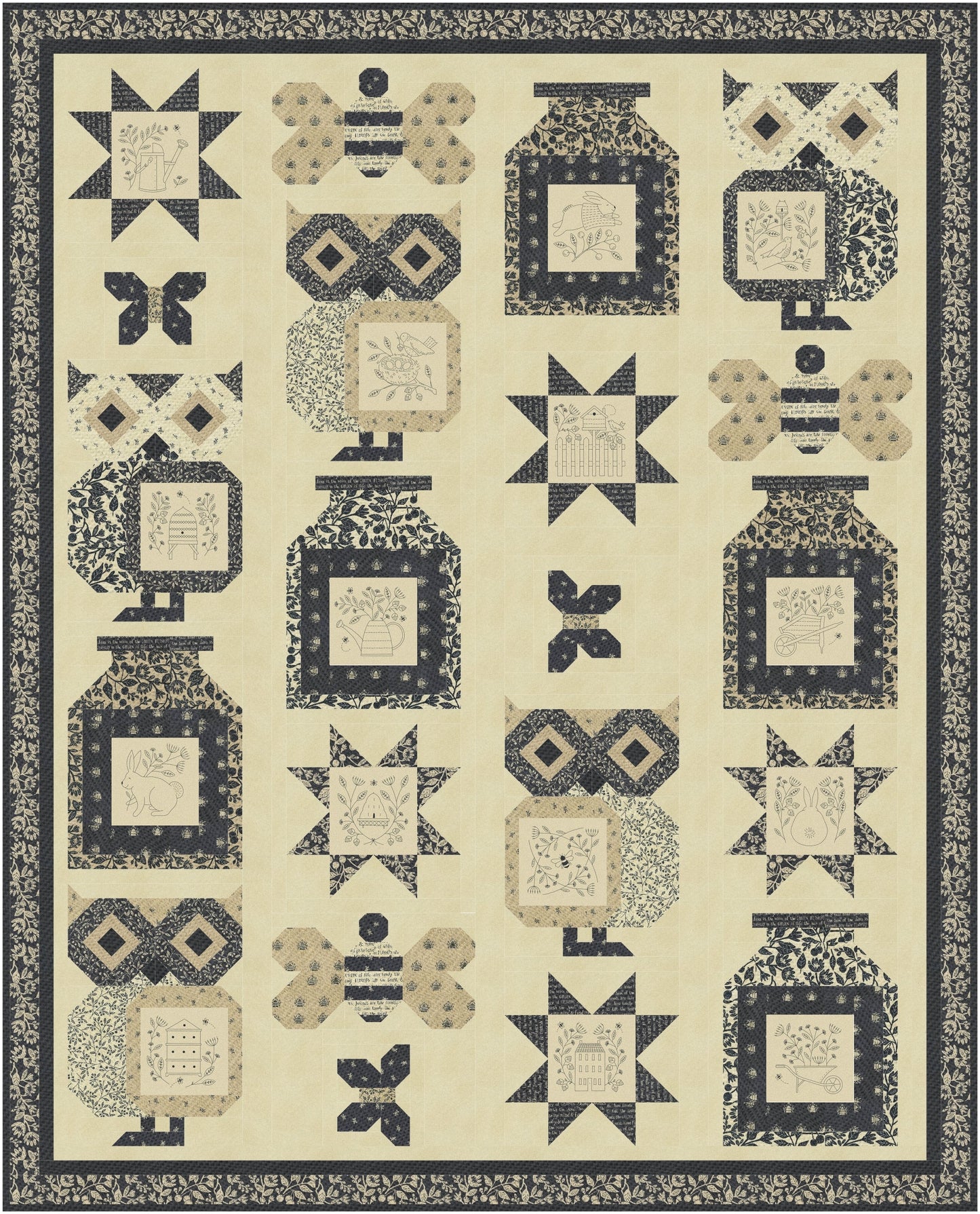 Stitching in the Garden Downloadable PDF Quilt Pattern