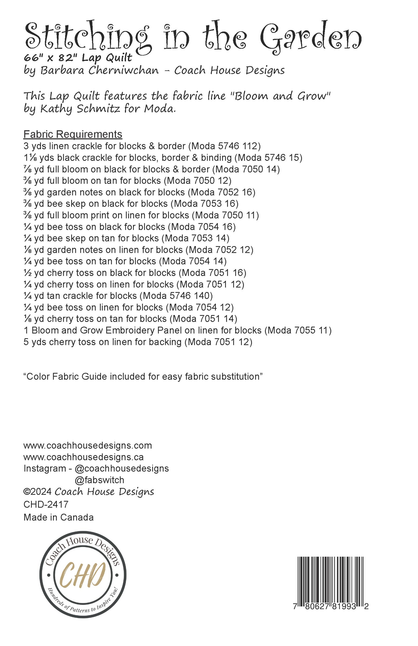 Stitching in the Garden Quilt Pattern