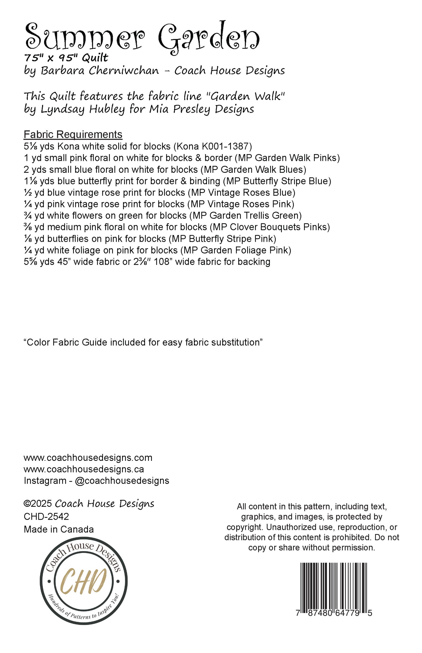 Summer Garden Quilt Pattern