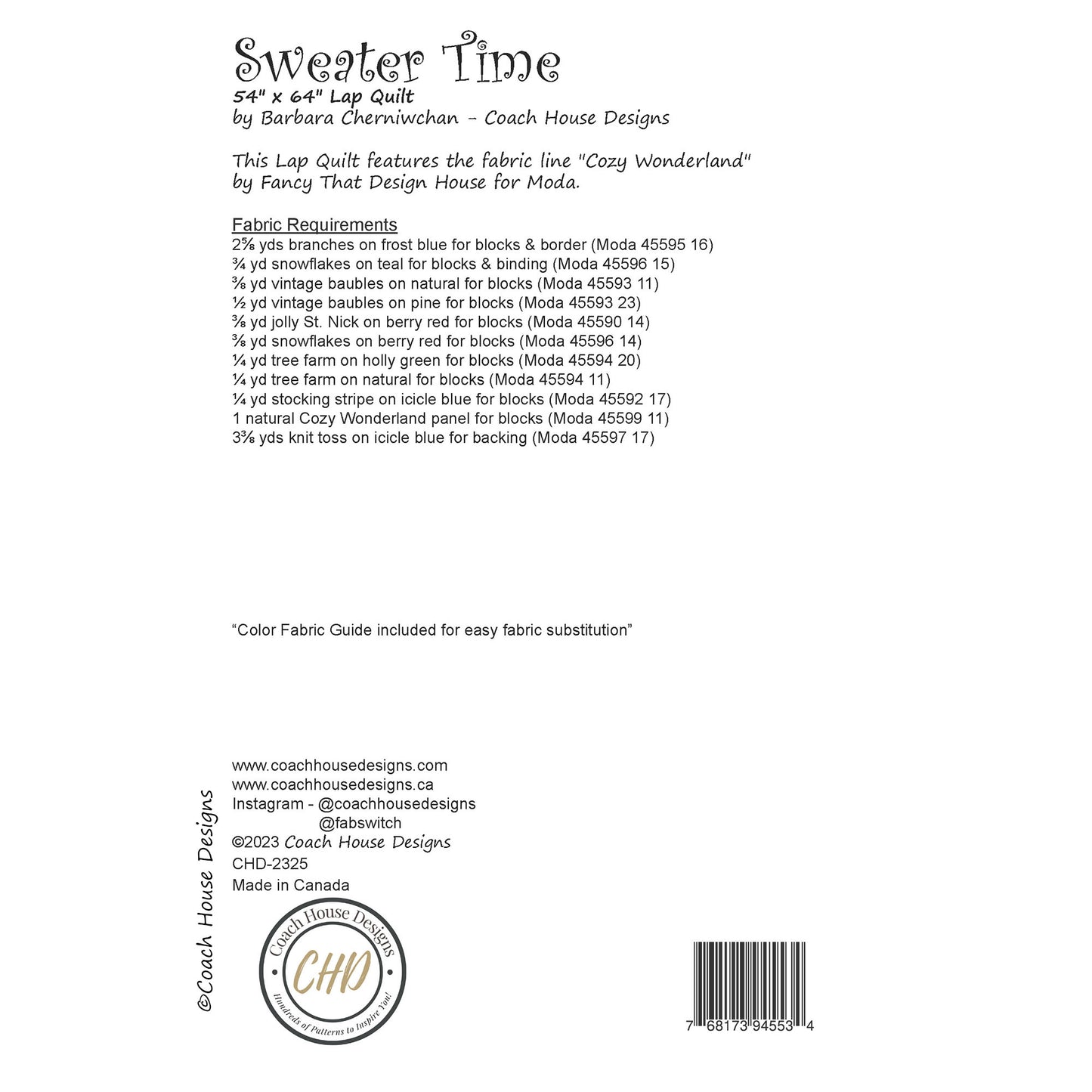 Sweater Time Downloadable PDF Quilt Pattern