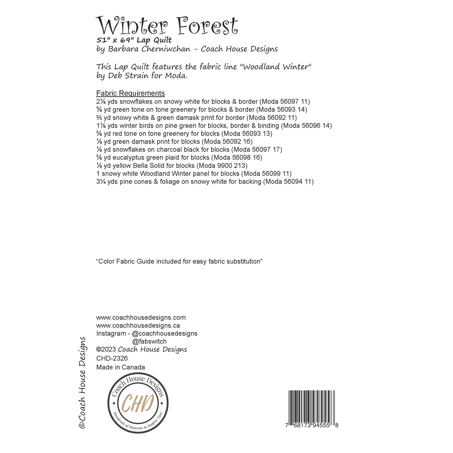 Winter Forest Downloadable PDF Quilt Pattern