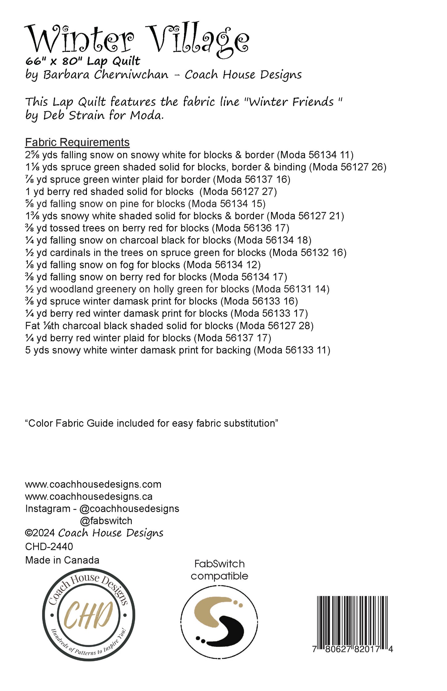 Winter Village Quilt Pattern