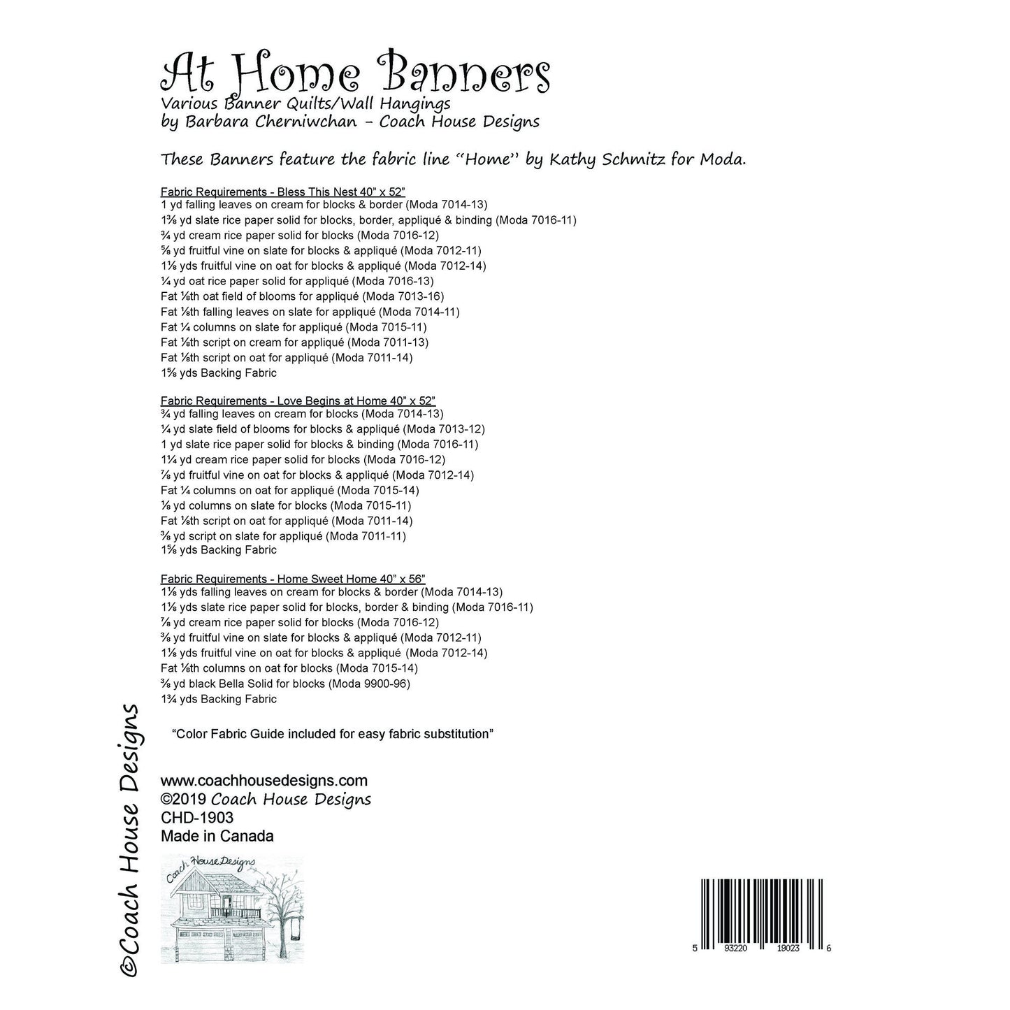 At Home Banners Downloadable PDF Quilt Pattern