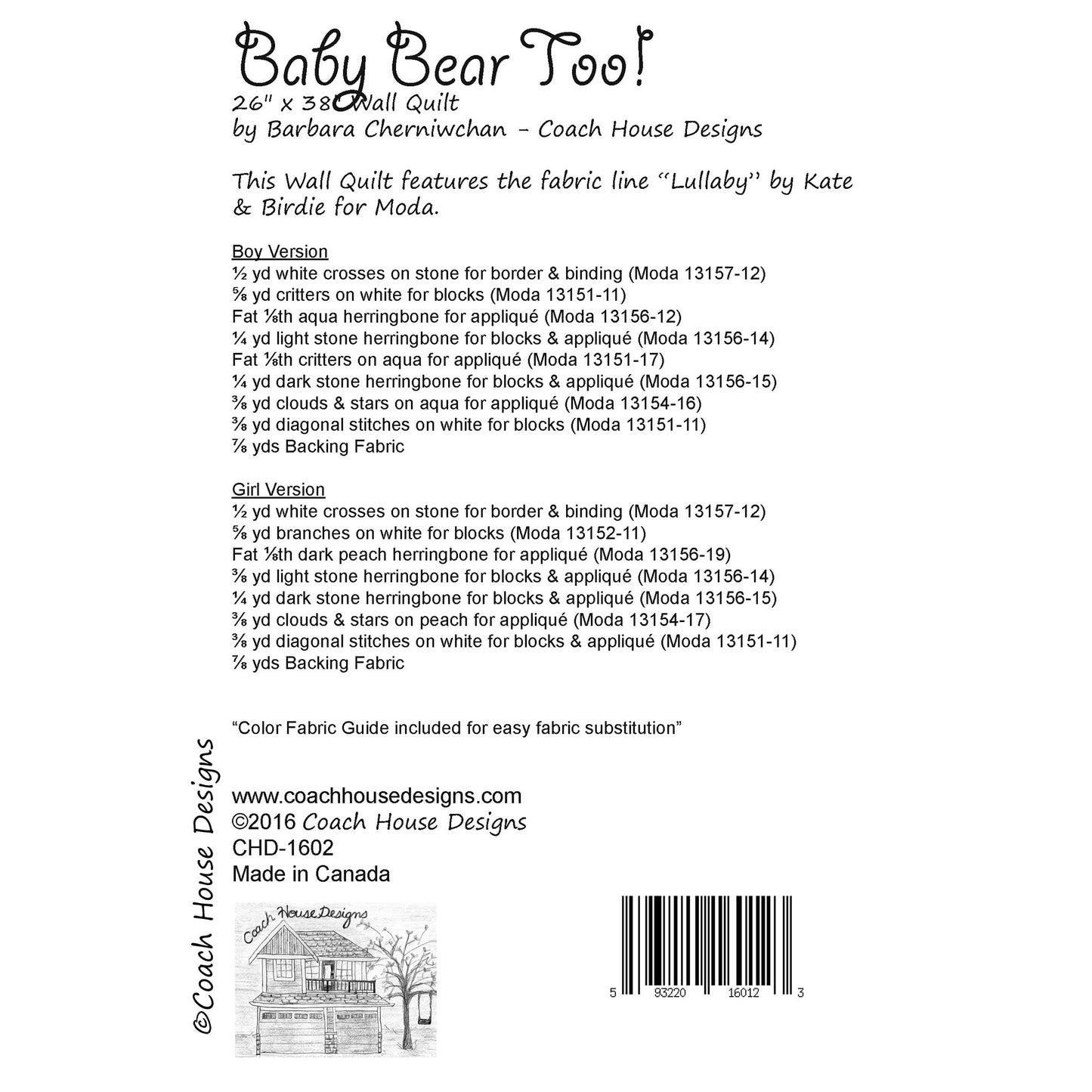 Baby Bear Too! Downloadable PDF Quilt Pattern