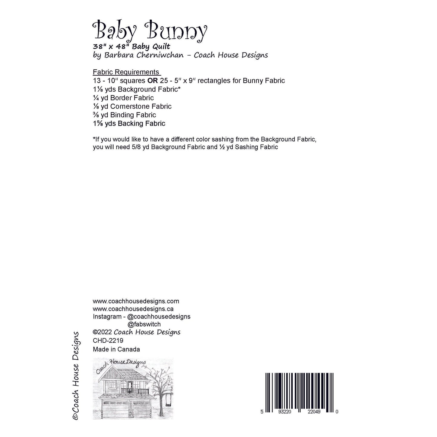 Baby Bunny Downloadable PDF Quilt Pattern