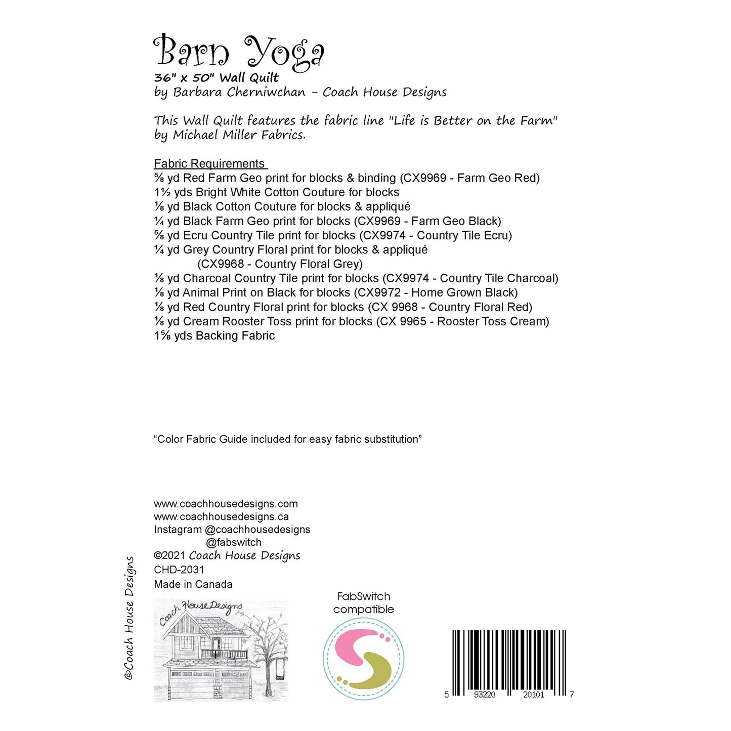 Barn Yoga Quilt Pattern