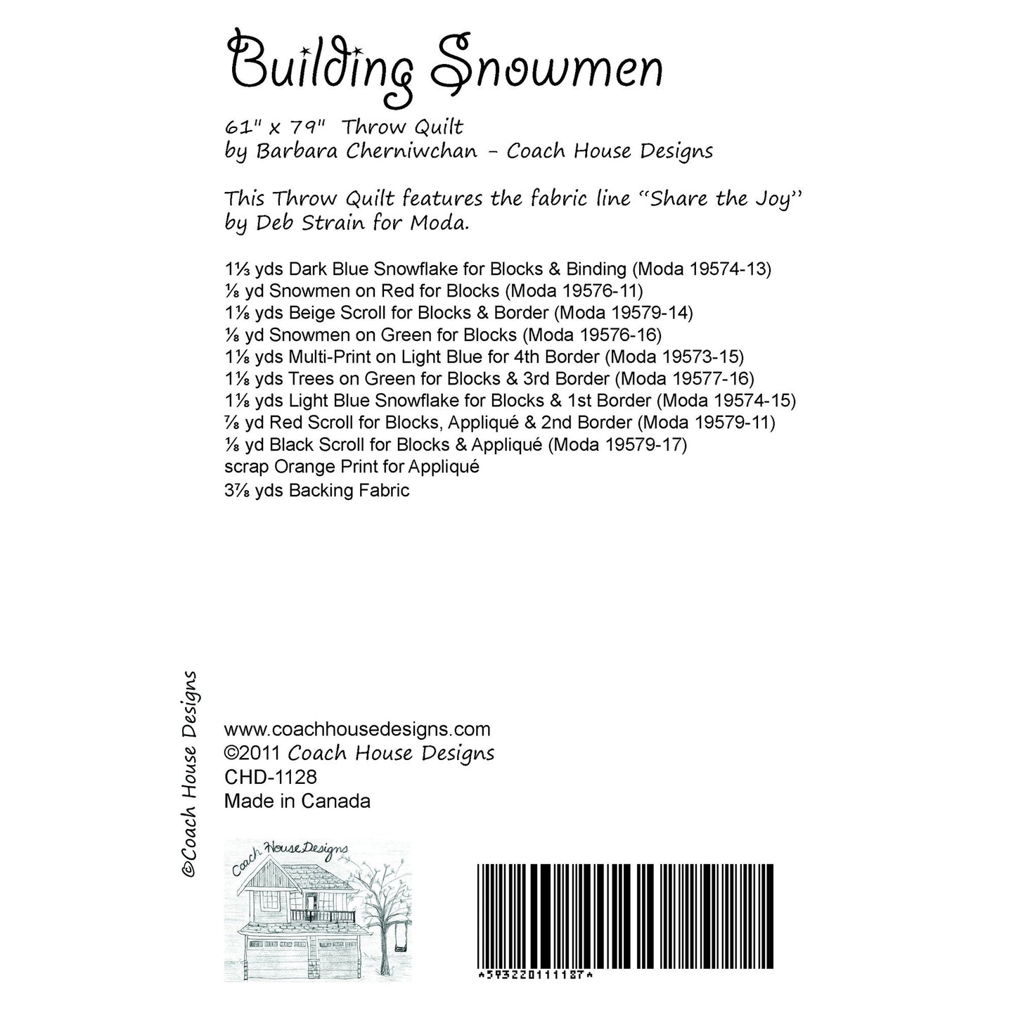 Building Snowmen Quilt Pattern