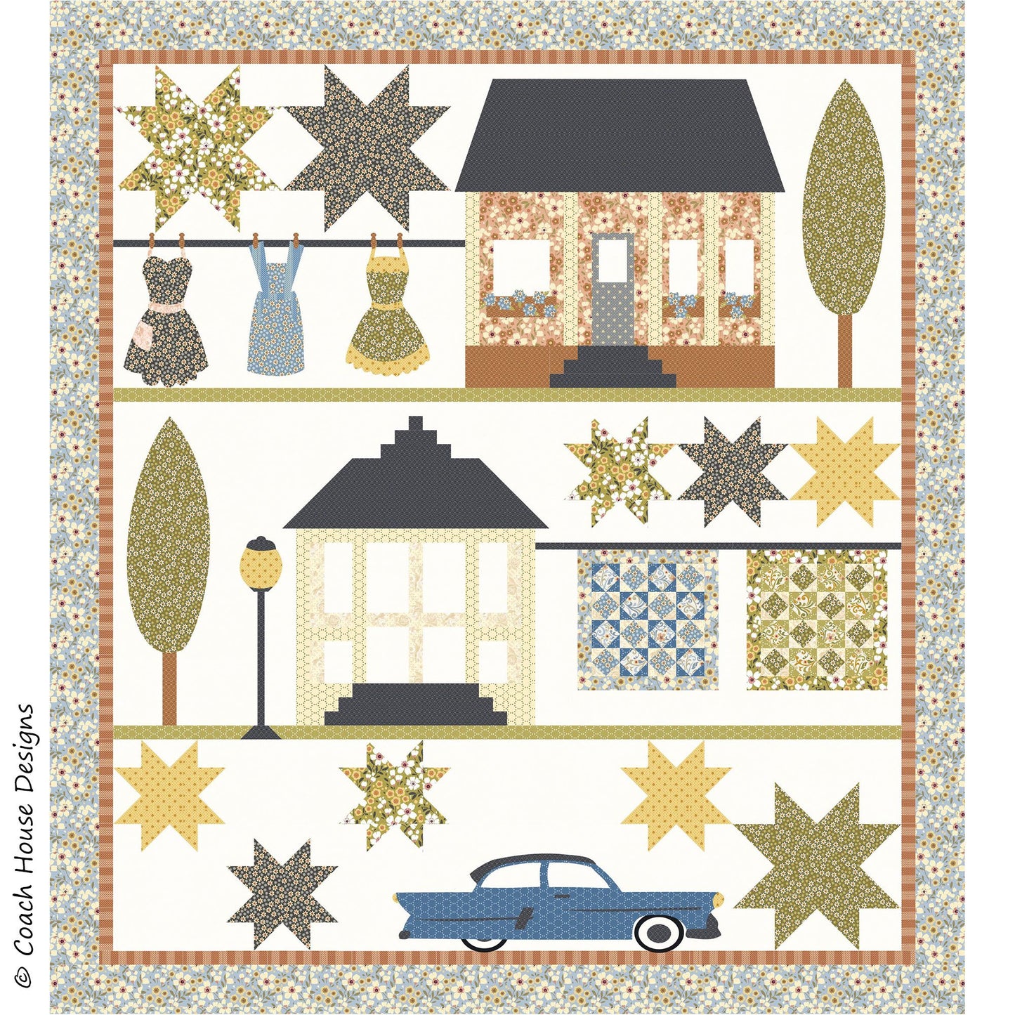 Drive Down Bonnie Lane Downloadable PDF Quilt Pattern