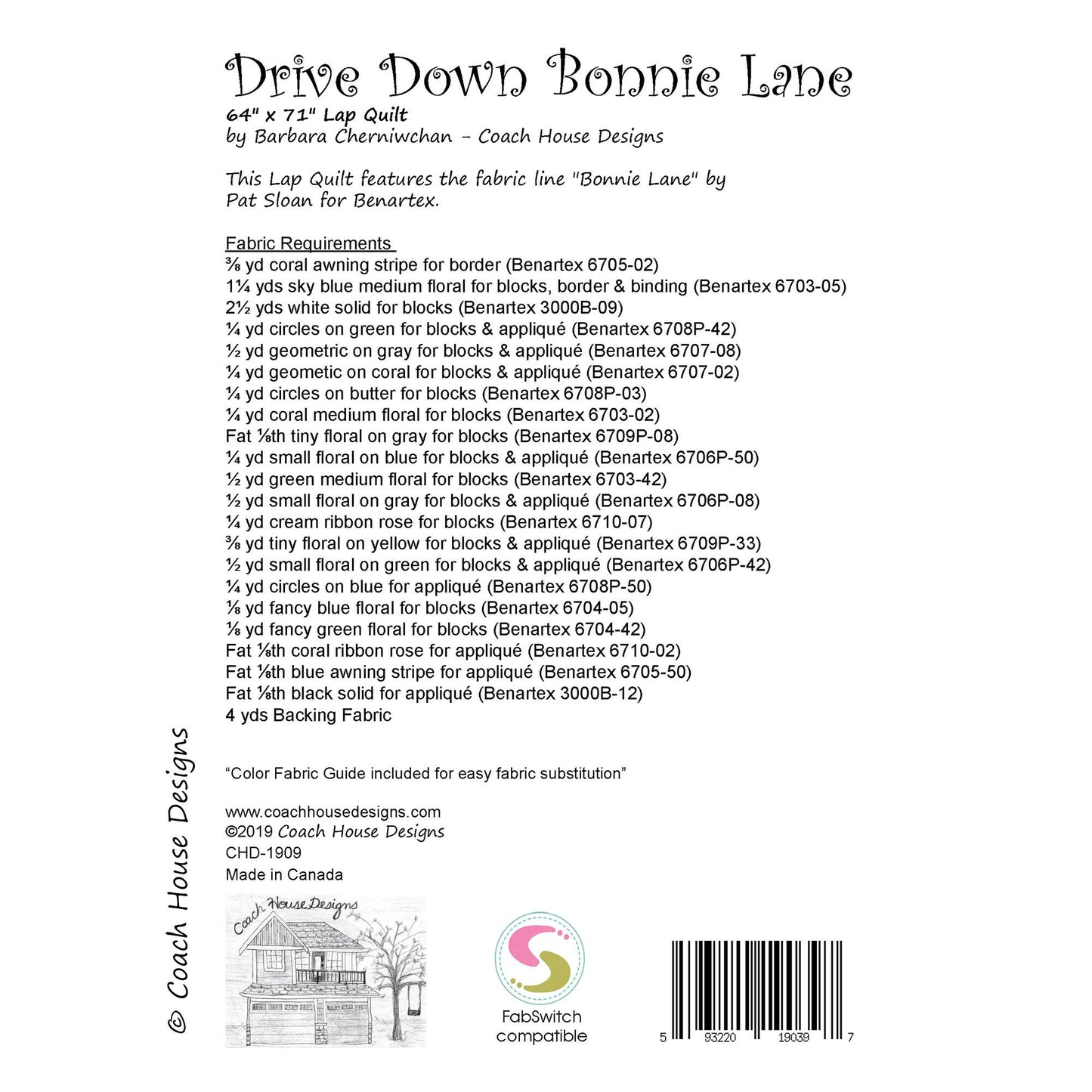 Drive Down Bonnie Lane Downloadable PDF Quilt Pattern