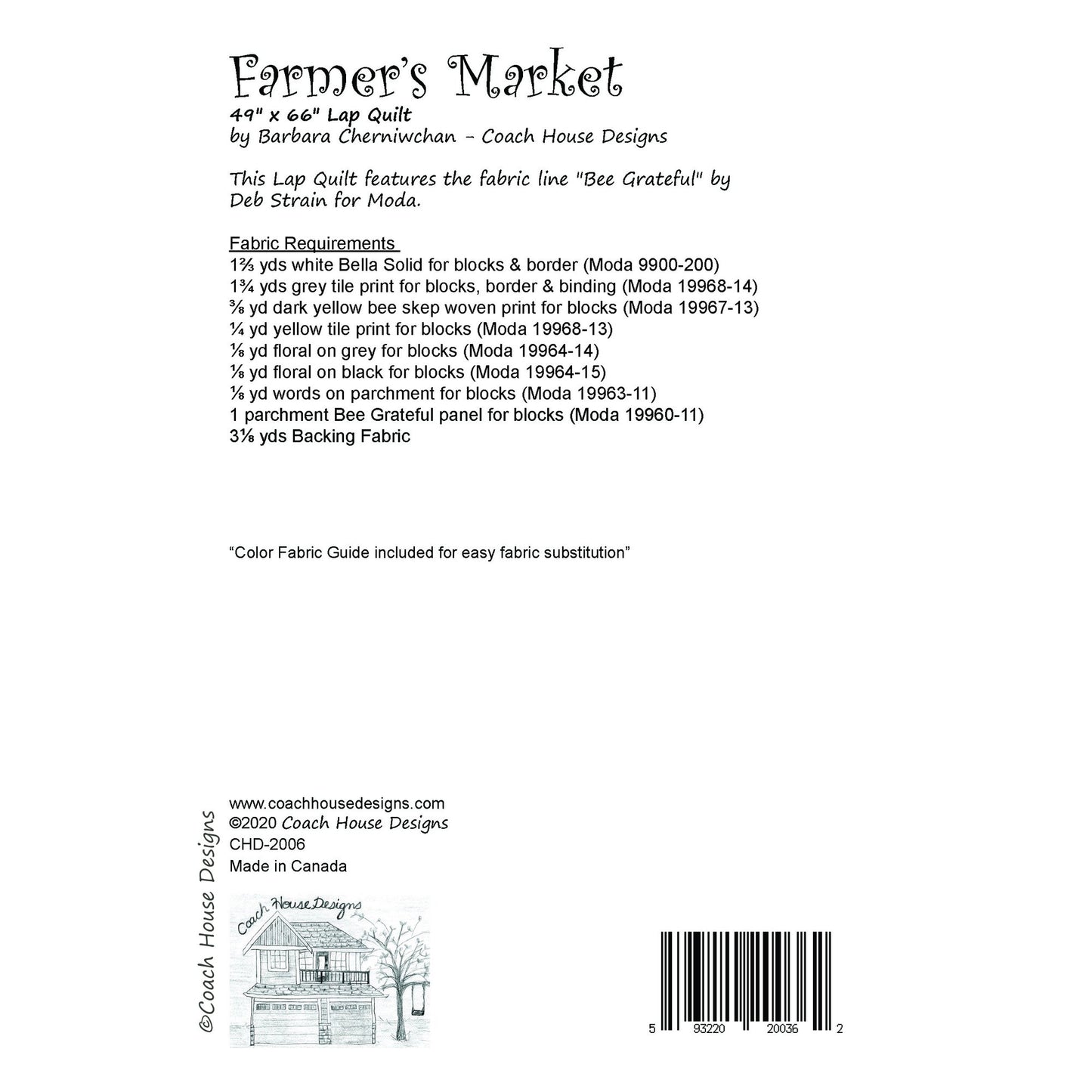 Farmer's Market Downloadable PDF Quilt Pattern