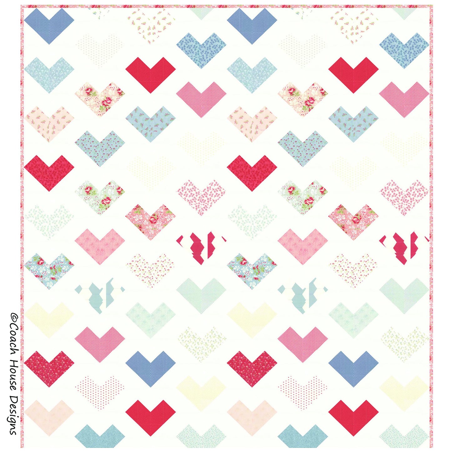 Hearts A-Flutter Quilt Pattern