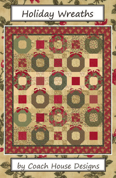 Holiday Wreaths Downloadable PDF Quilt Pattern