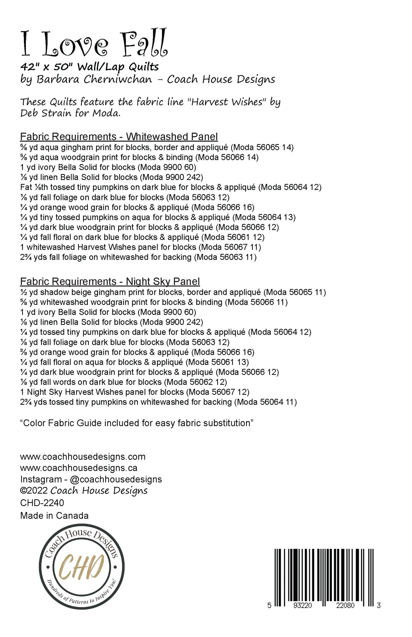 I Love Fall Downloadable PDF Quilt Pattern