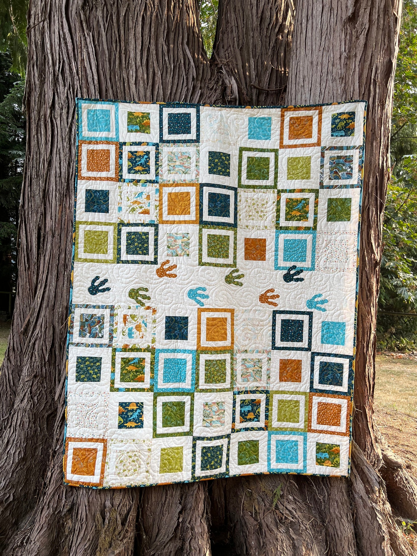 Dinosaur Steps Downloadable PDF Quilt Pattern