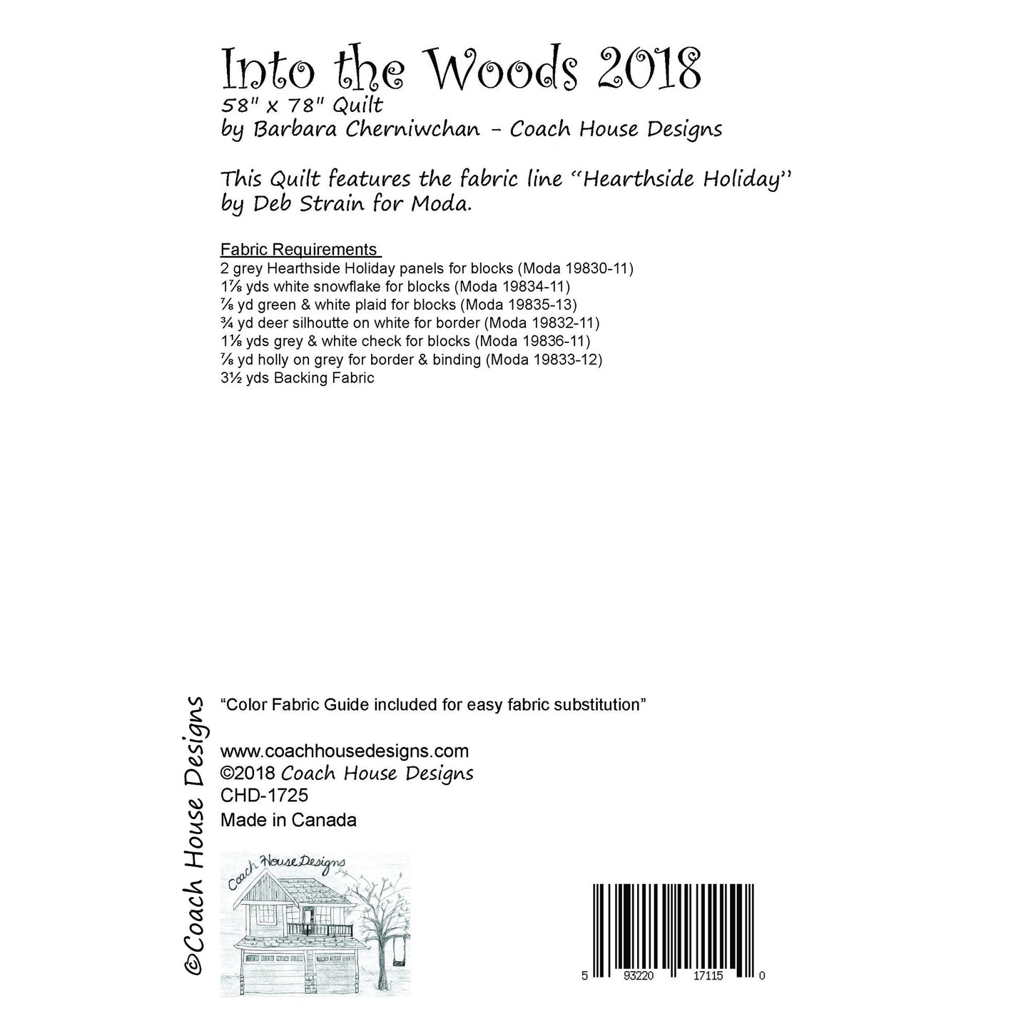 Into the Woods 2018 Quilt Pattern