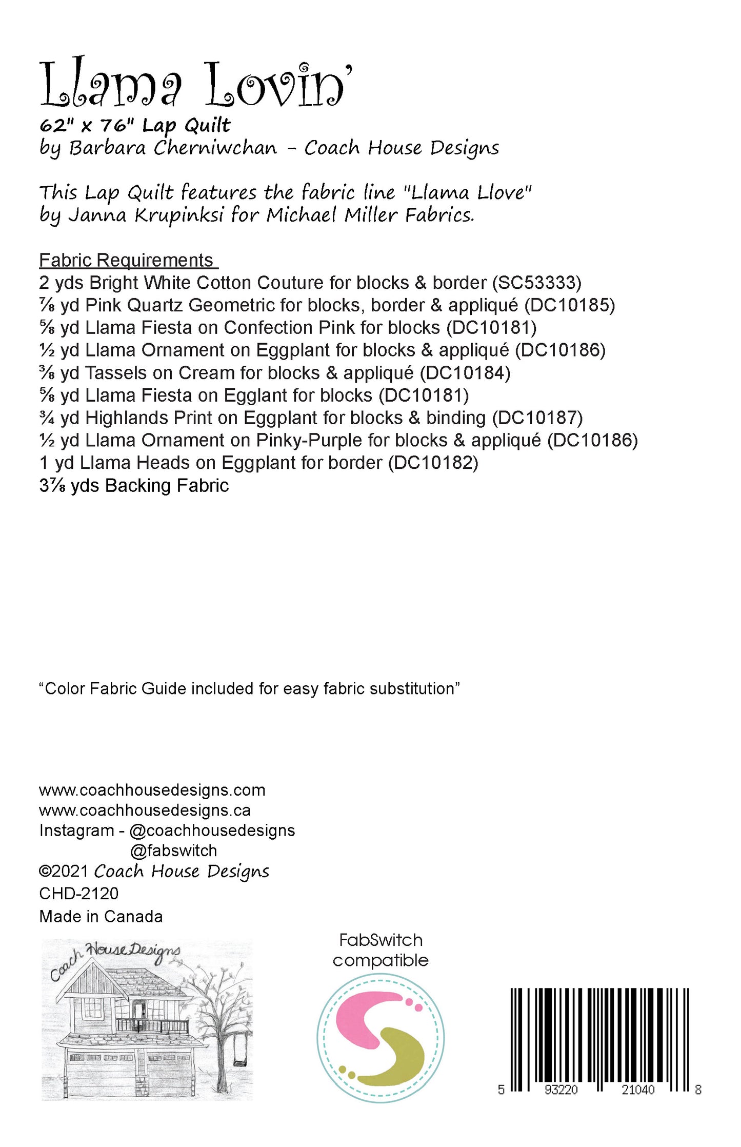 Llama Lovin' Quilt Pattern