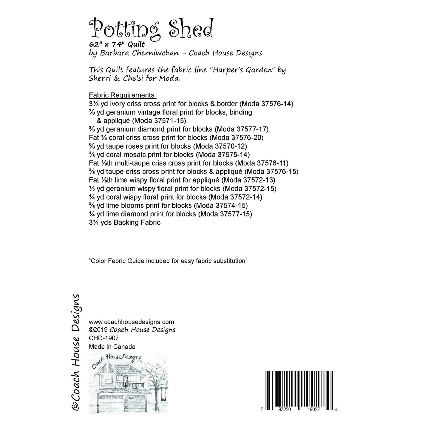 Potting Shed Quilt Pattern