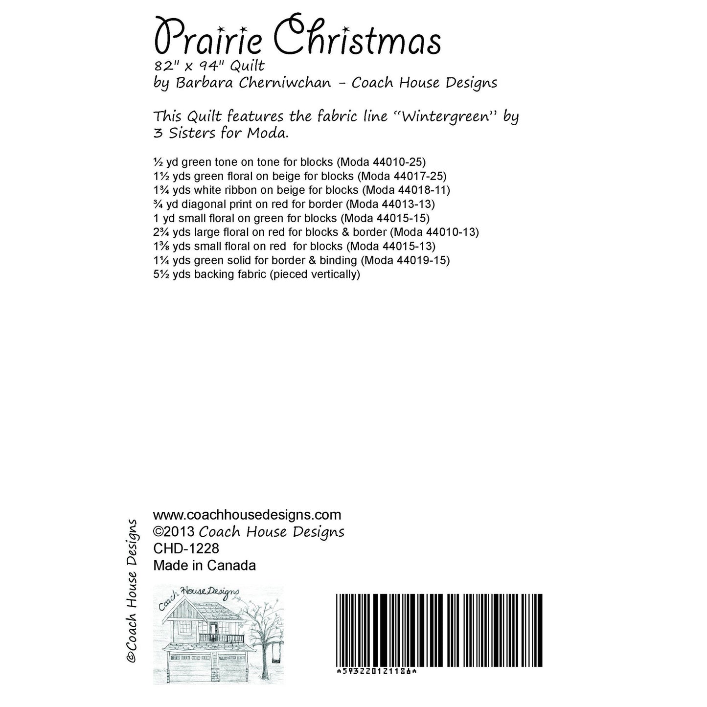 Prairie Christmas Downloadable PDF Quilt Pattern