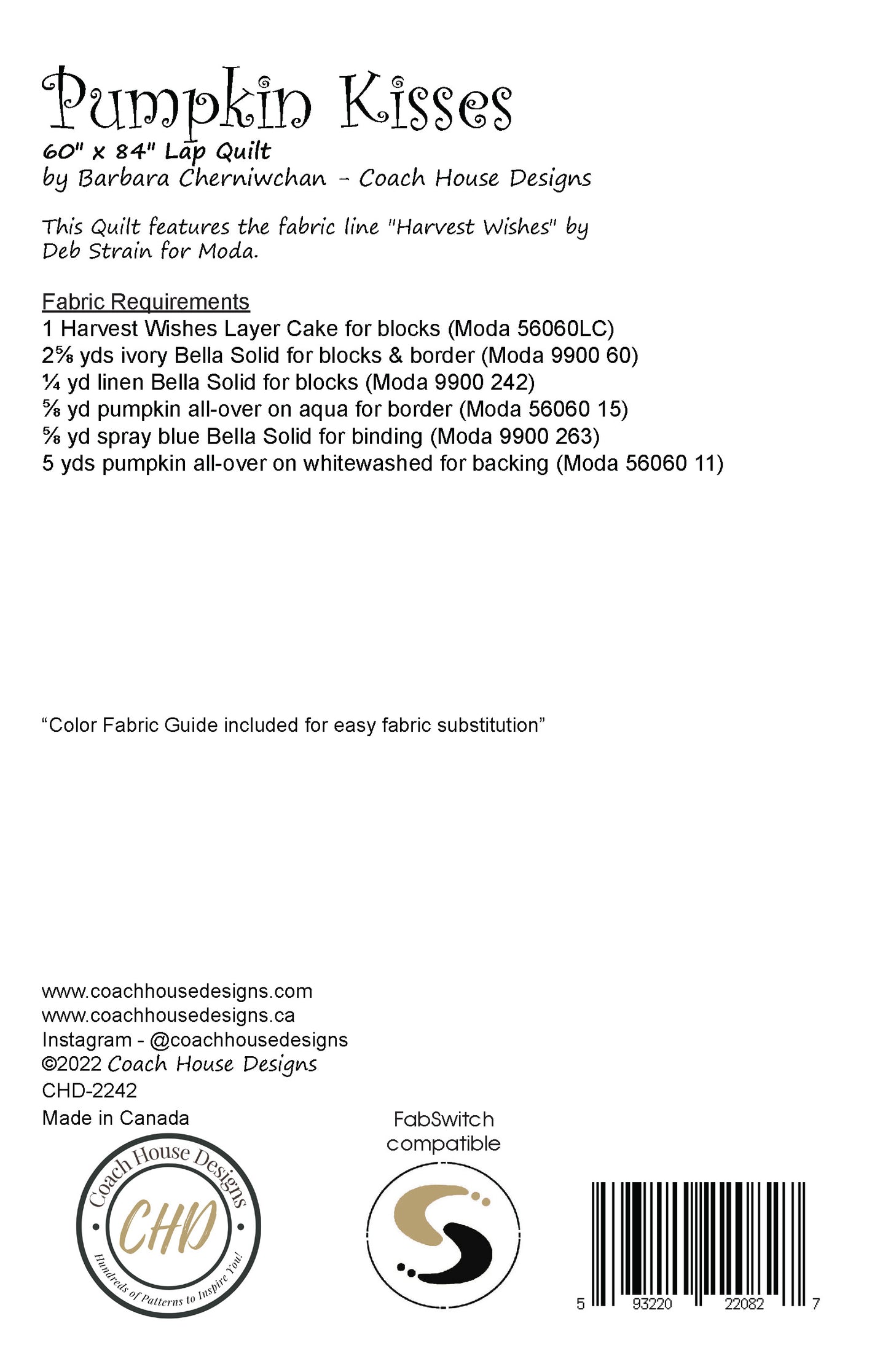 Pumpkin Kisses Quilt Pattern