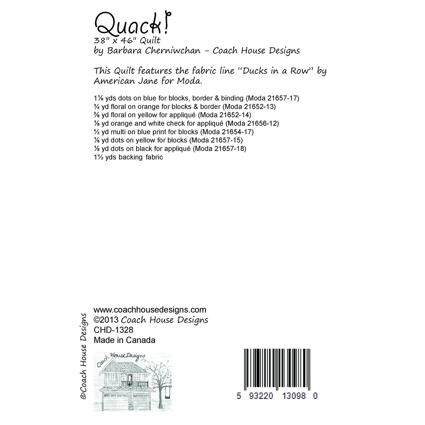 Quack! Downloadable PDF Quilt Pattern