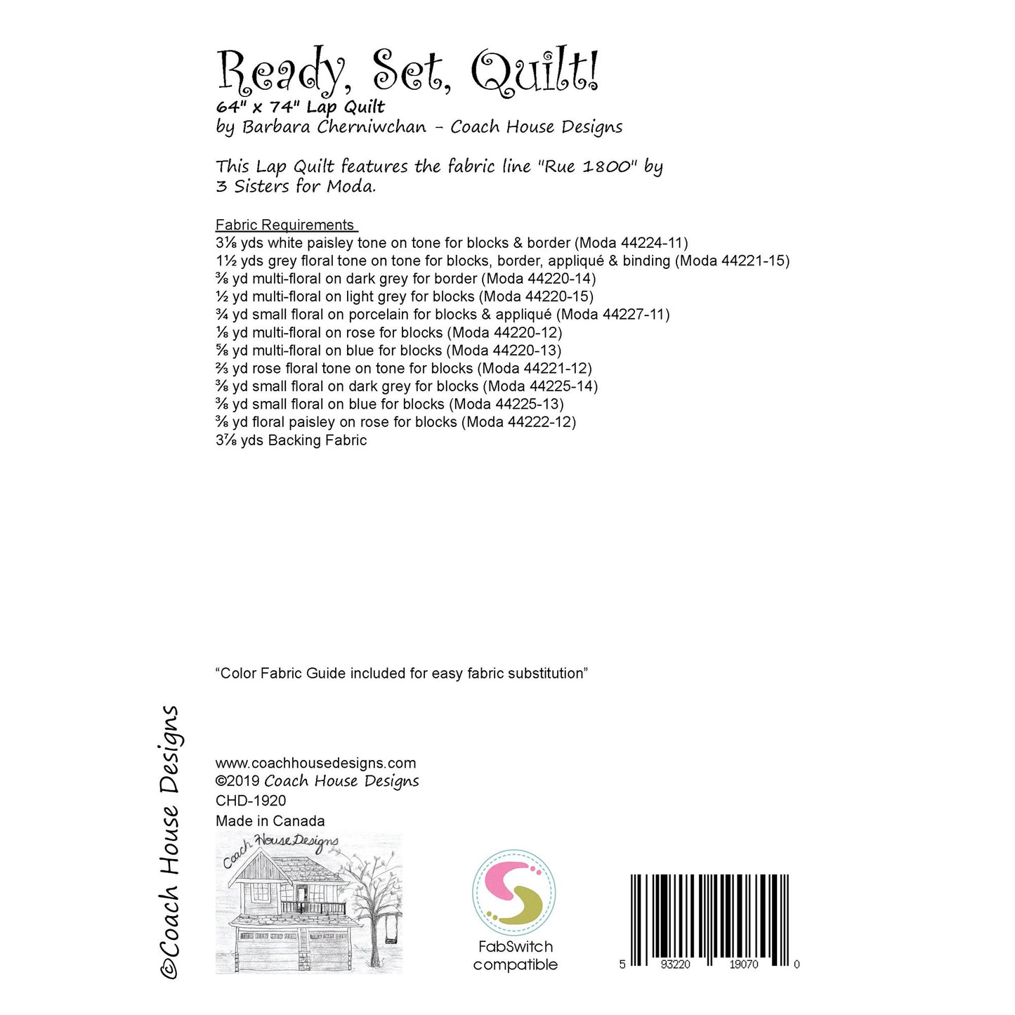 Ready, Set, Quilt! Quilt Pattern