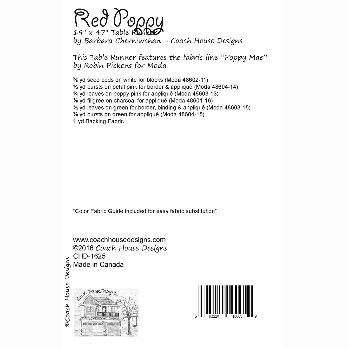 Red Poppy Downloadable PDF Quilt Pattern