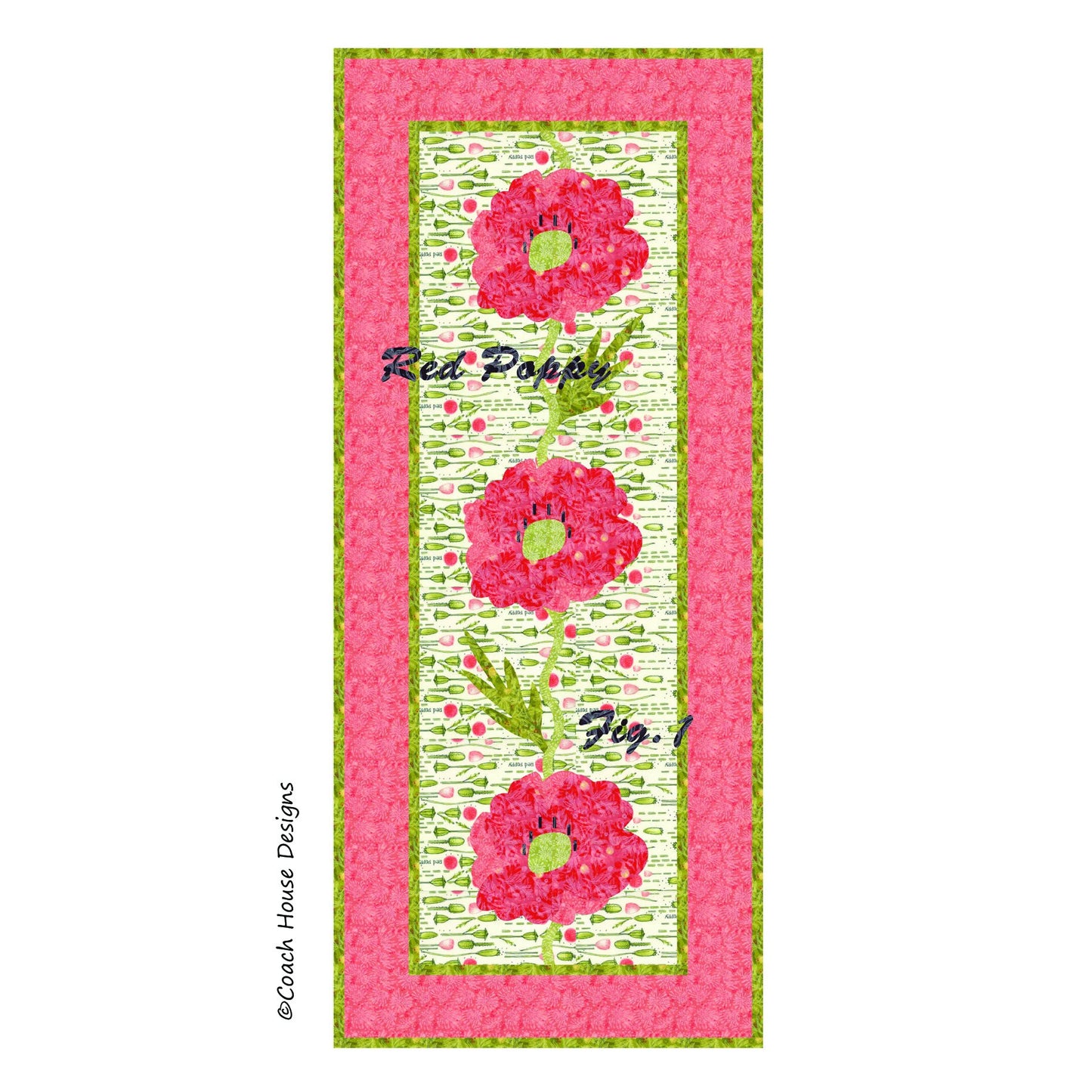 Red Poppy Downloadable PDF Quilt Pattern
