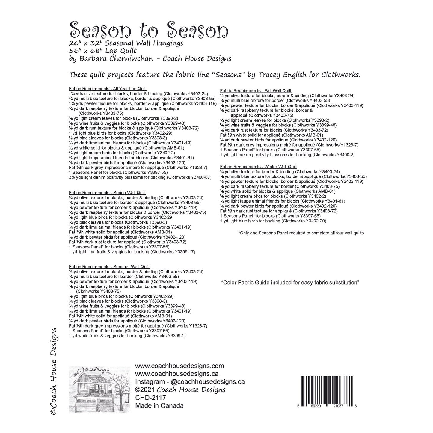 Season to Season Downloadable PDF Quilt Pattern