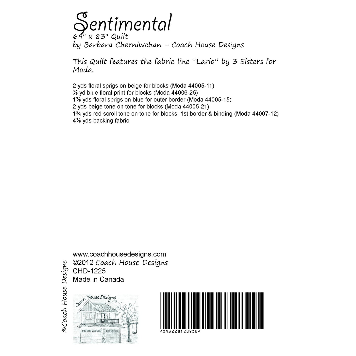 Sentimental Downloadable PDF Quilt Pattern